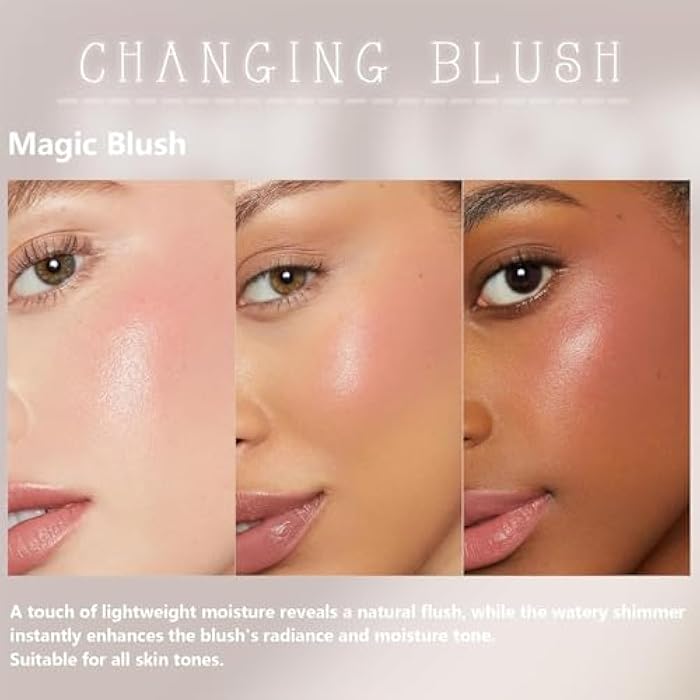 2-CHANGE COLOR IN 1 lip and cheeks MAGIC BLUS- Tint Dream Blush - Nourishes & Repairs Skin, Long Lasting, Water Based Formula For a Seamless Creamy Matte Finish, For Sensitive Skin, 30ml - Image 5